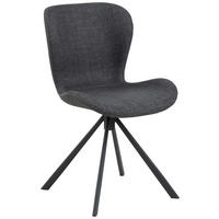 STUHL  in Webstoff Textil, Metall  - Dunkelgrau/Schwarz, Design, Textil/Metall (46,5/81/53cm) - MID.YOU
