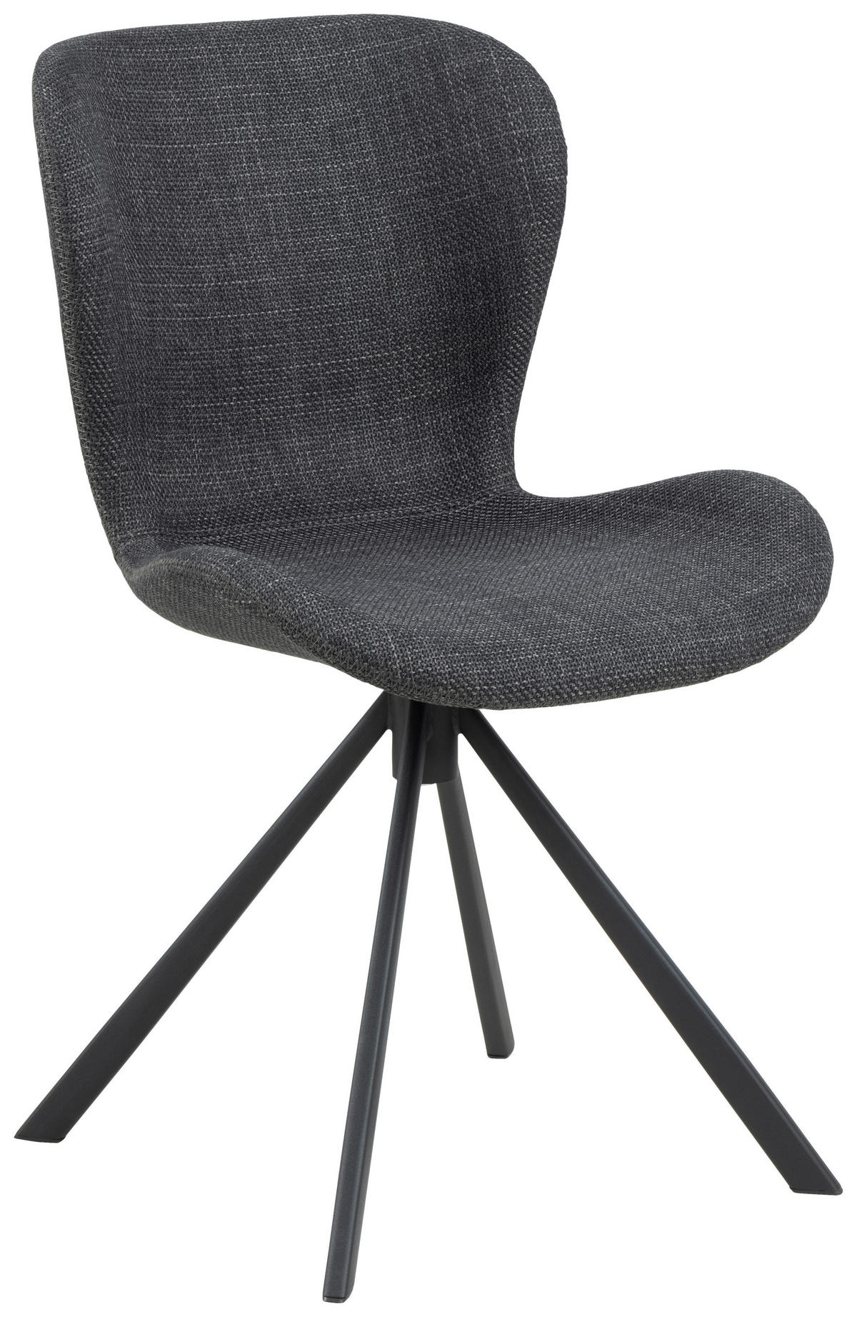 STUHL  in Webstoff Textil, Metall  - Dunkelgrau/Schwarz, Design, Textil/Metall (46,5/81/53cm) - MID.YOU