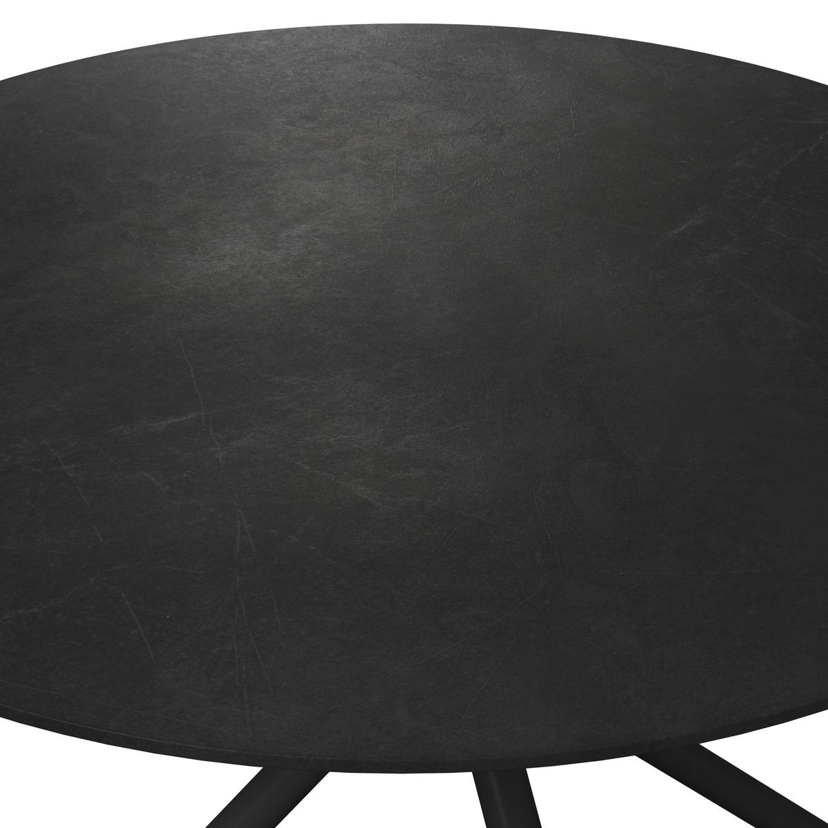 GARTENTISCH 120/120/75 cm Metall, Stein Anthrazit, Dunkelgrau rund  - Dunkelgrau/Anthrazit, Modern, Stein/Metall (120/120/75cm) - Amatio