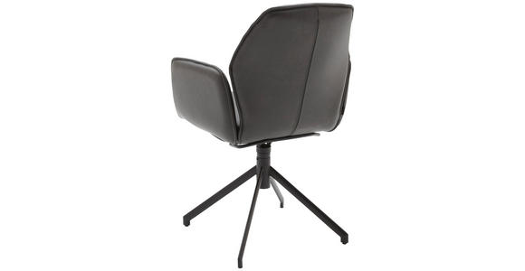 ARMLEHNSTUHL in Echtleder pigmentiert - Graphitfarben/Schwarz, Design, Leder (66/89/66cm) - Dieter Knoll
