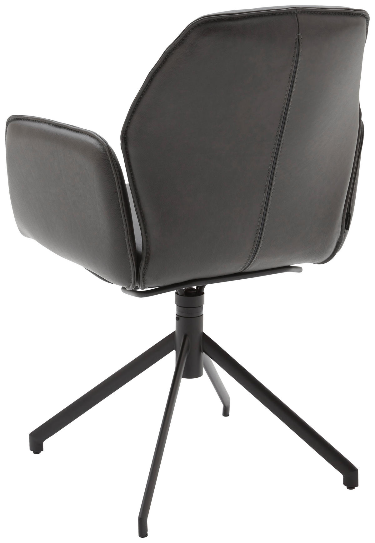 ARMLEHNSTUHL  in Echtleder pigmentiert  - Graphitfarben/Schwarz, Design, Leder (66/89/66cm) - Dieter Knoll