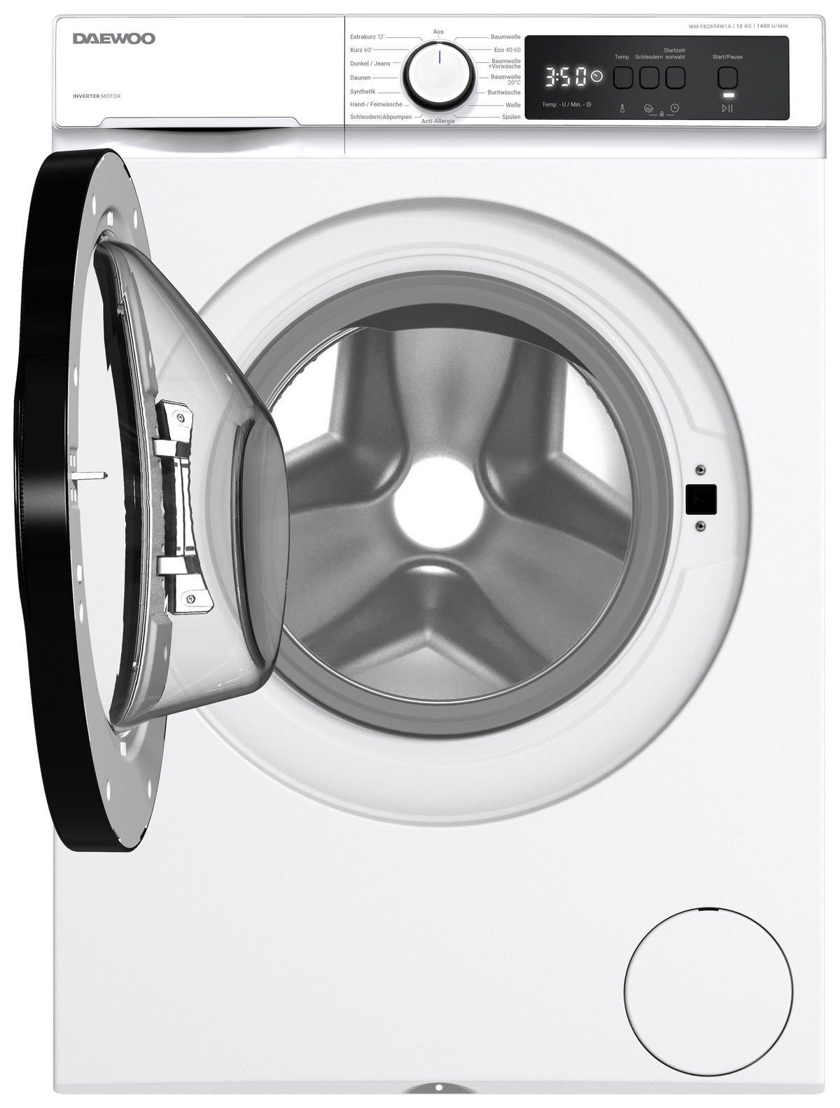 WASCHMASCHINE WM-FB2694W1A-DE  - Weiß, Basics, Glas/Kunststoff (59,7/84,5/63,2cm) - Daewoo