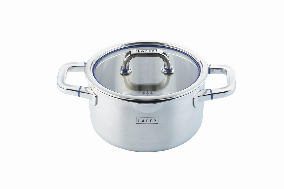 FLEISCHTOPF Lafer 3,0 L  - Transparent/Silberfarben, Basics, Glas/Metall (23/15,5cm) - Johann Lafer