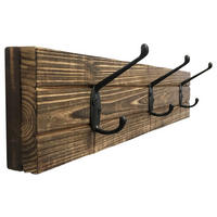 STENSKI OBEŠALNIK - črna/temno rjava, Moderno, kovina/les (45/10/9cm) - Carryhome