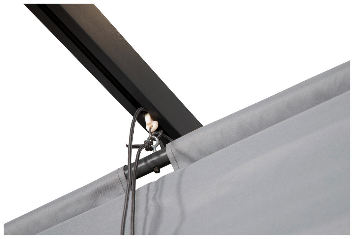PERGOLA 395/245/295 cm   - Schwarz/Grau, KONVENTIONELL, Textil/Metall (395/245/295cm) - Gardenson