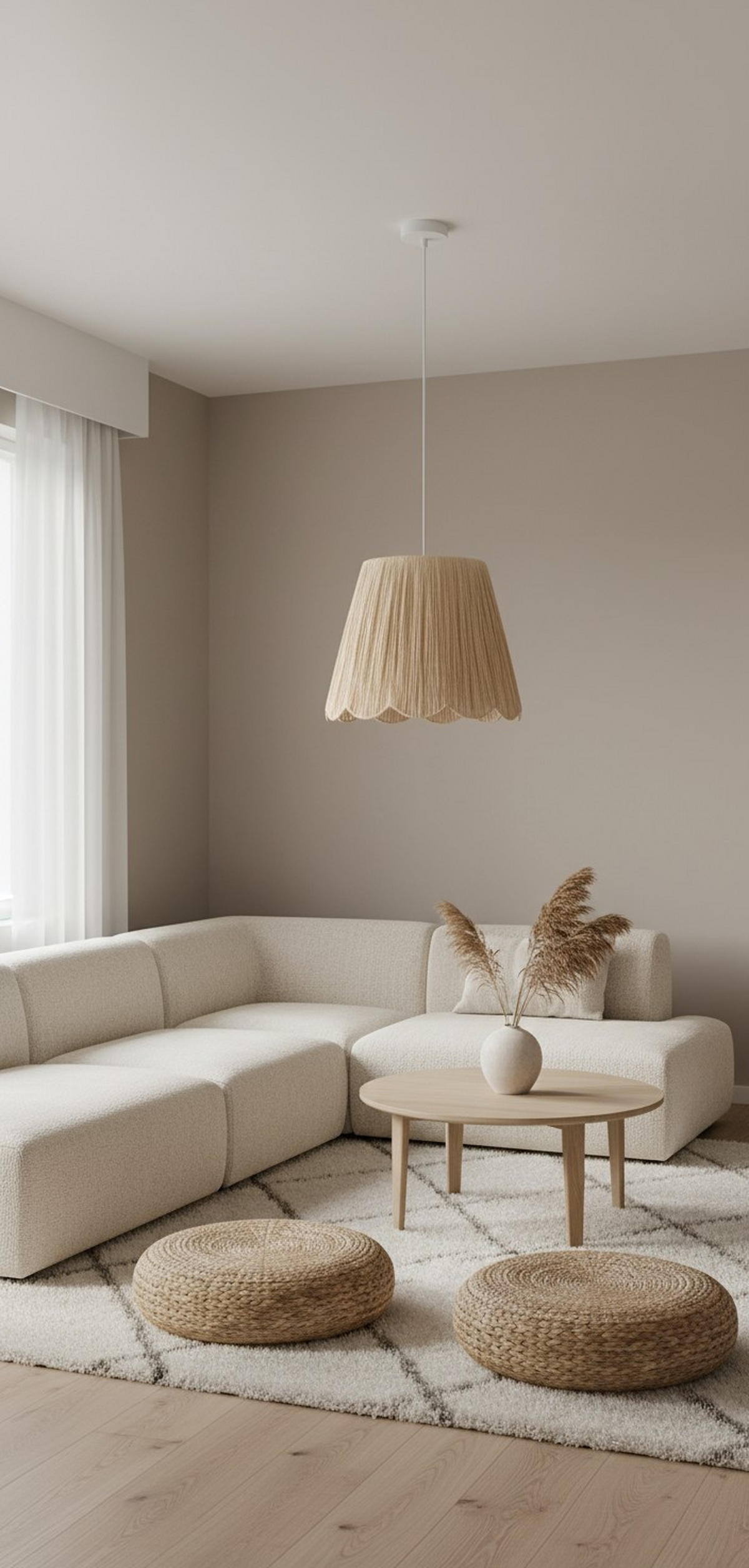 HÄNGELEUCHTE 40/120 cm   - Naturfarben/Weiß, KONVENTIONELL, Papier/Metall (40/120cm) - Collet's Monde