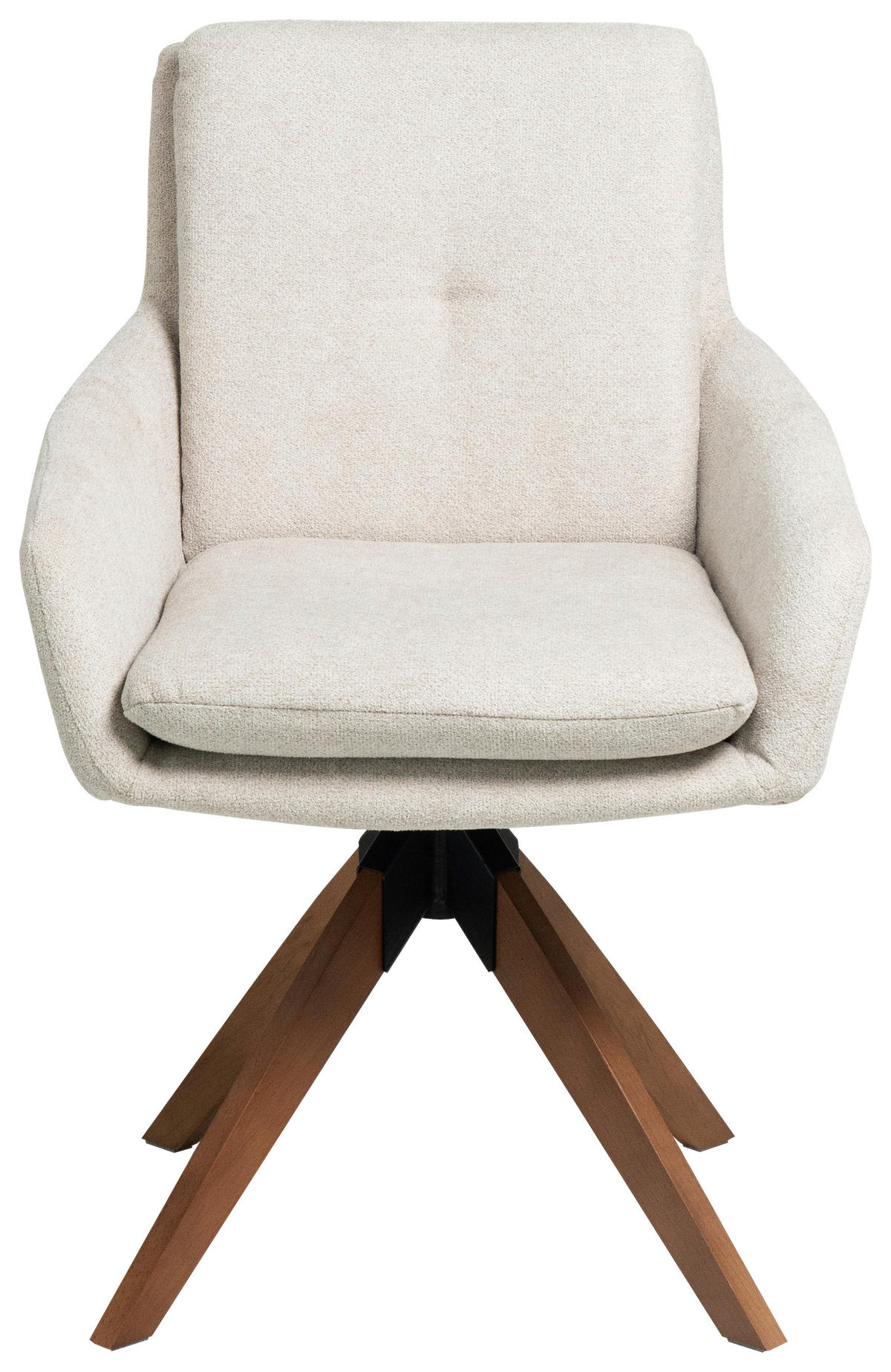 STOLICA S NASLONOM ZA RUKE  bež, boje oraha  drvo, metal, tekstil      - boje oraha/bež, Moderno, drvo/metal (59/91/64cm) - Livetastic