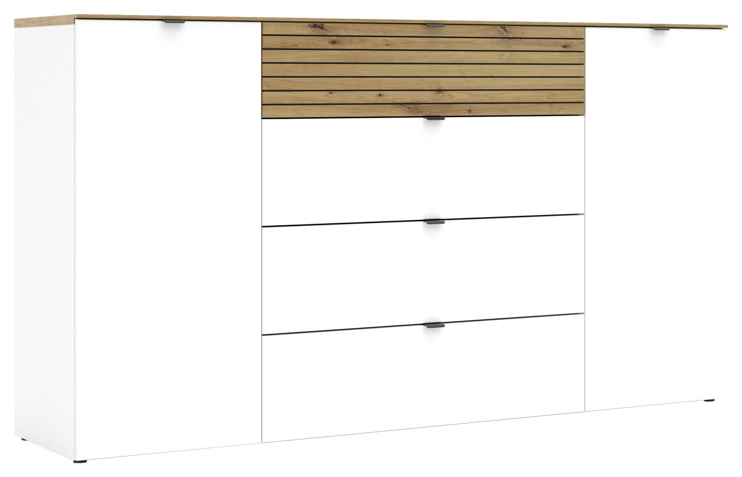 Voleo Sideboard Weiß, Eiche Artisan 181x99x41 cm