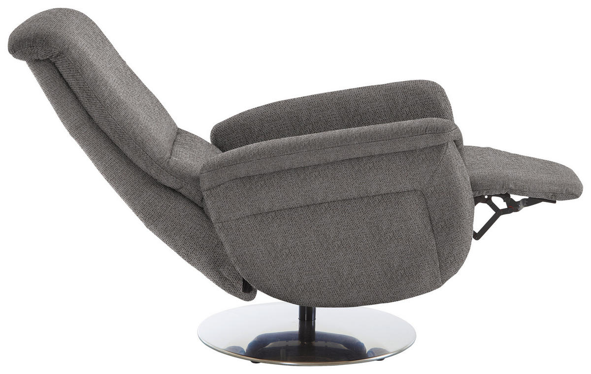 RELAXSESSEL Textil Dunkelbraun  - Edelstahlfarben/Dunkelbraun, Konventionell, Textil/Metall (79/112/94cm) - Beldomo Premium