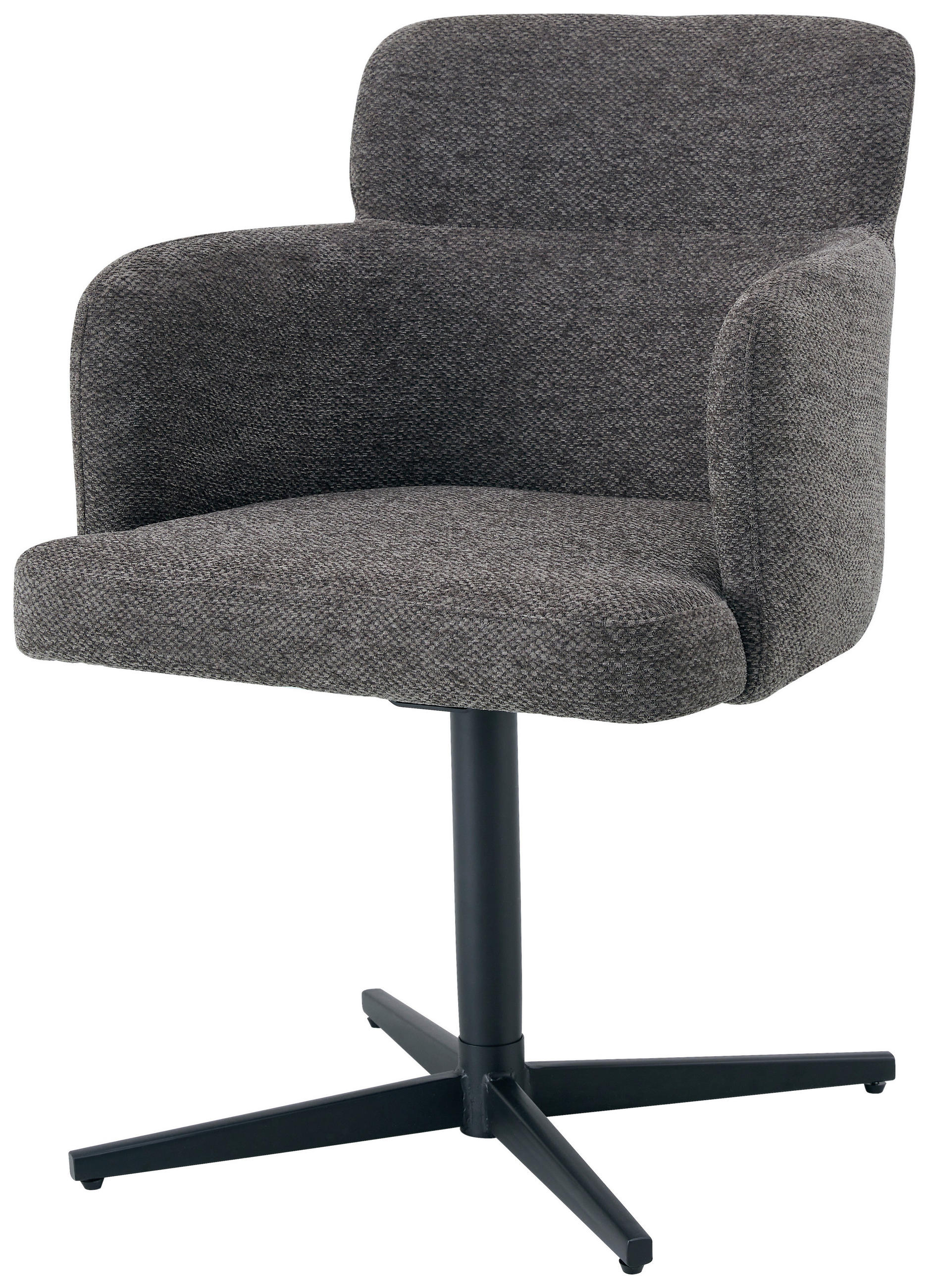 ARMLEHNSTUHL  in Eisen Webstoff  - Anthrazit/Schwarz, KONVENTIONELL, Holz/Textil (58,5/85/63cm) - Livetastic