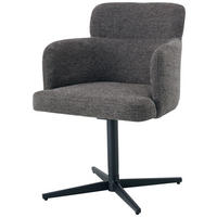 ARMLEHNSTUHL  in Eisen Webstoff  - Anthrazit/Schwarz, KONVENTIONELL, Holz/Textil (58,5/85/63cm) - Livetastic