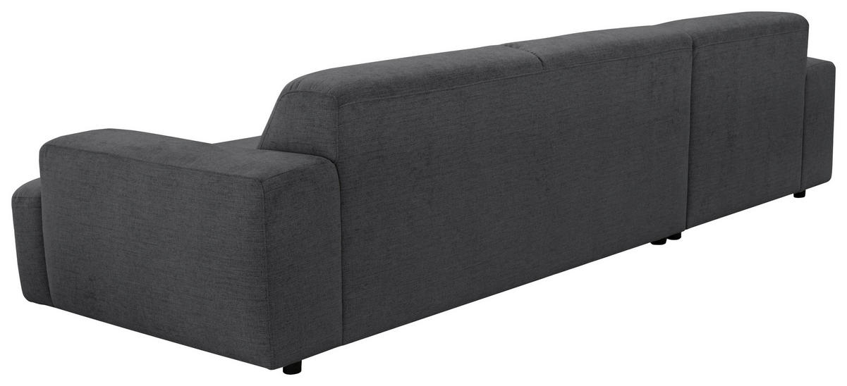 ECKSOFA 184/294 cm  in Flachgewebe Anthrazit Rücken echt  184/294 cm  - Anthrazit/Schwarz, KONVENTIONELL, Kunststoff/Textil (184/294cm) - Hom`in