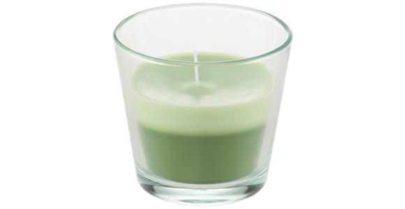 KERZE IM GLAS - Salbeigrün/Grün, Basics, Glas/Naturmaterialien (9/8,2cm) - Ambia Home
