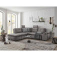 ECKSOFA in Mikrovelours Hellgrau  - Hellgrau/Schwarz, KONVENTIONELL, Kunststoff/Textil (217/265cm) - Carryhome