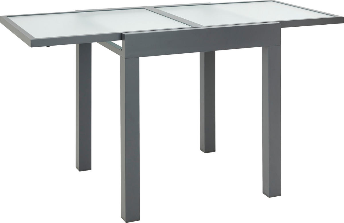 GARTENTISCH 70-140/70/75 cm Metall, Glas quadratisch  - Anthrazit, Basics, Glas/Metall (70-140/70/75cm) - Ambia Garden