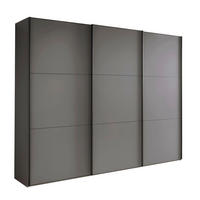 SCHWEBETÜRENSCHRANK 225/217/67 cm,  in Lavagrau, 3 Tür(en)  - Lavagrau/Schwarz, MODERN, Holzwerkstoff/Metall (225/217/67cm) - Chameo