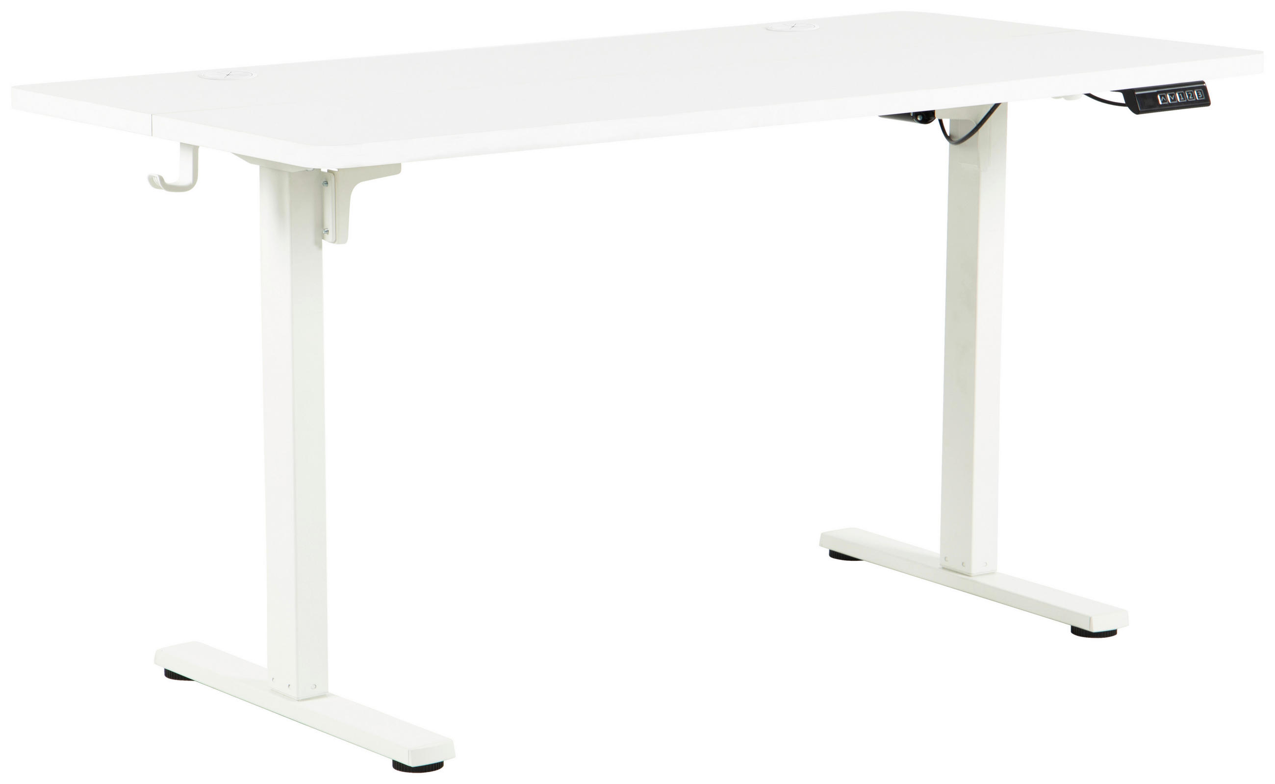 SCHREIBTISCH 140/70/72/118 cm Weiß elektrisch höhenverstellbar  - Weiß, MODERN, Holzwerkstoff/Metall (140/70/72/118cm) - Livetastic