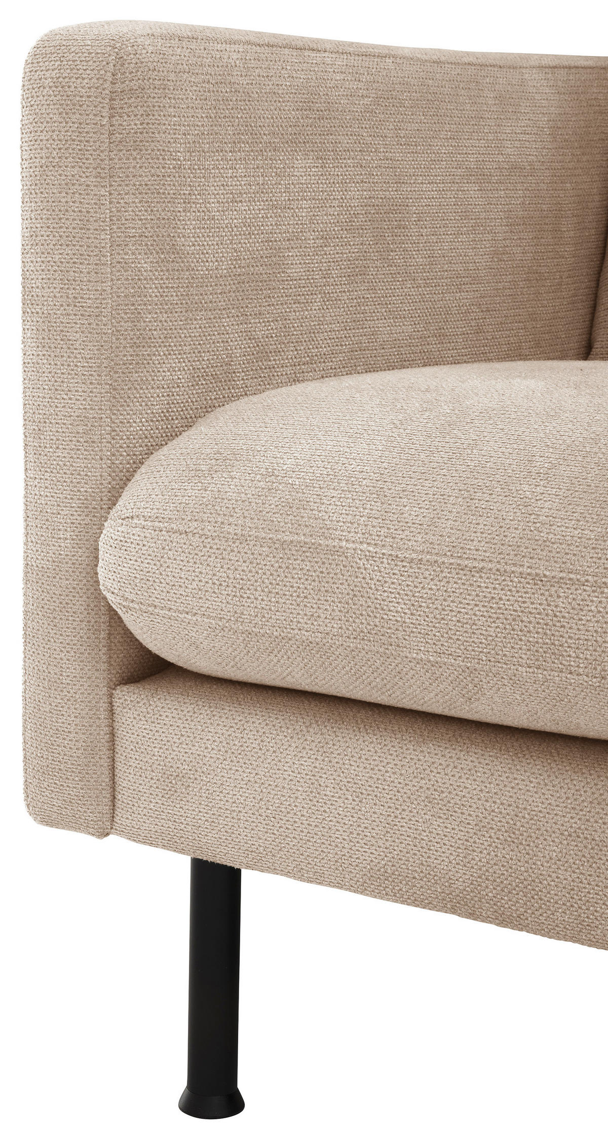 ECKSOFA in Flachgewebe Beige  - Beige/Schwarz, Modern, Textil/Metall (286/78/123cm) - Max Winzer