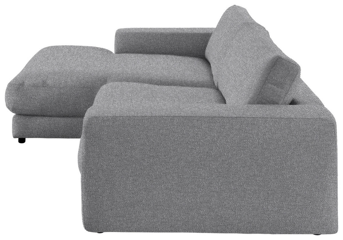 ECKSOFA in Flachgewebe Grau  - Schwarz/Grau, Design, Kunststoff/Textil (190/270cm) - Lomoco
