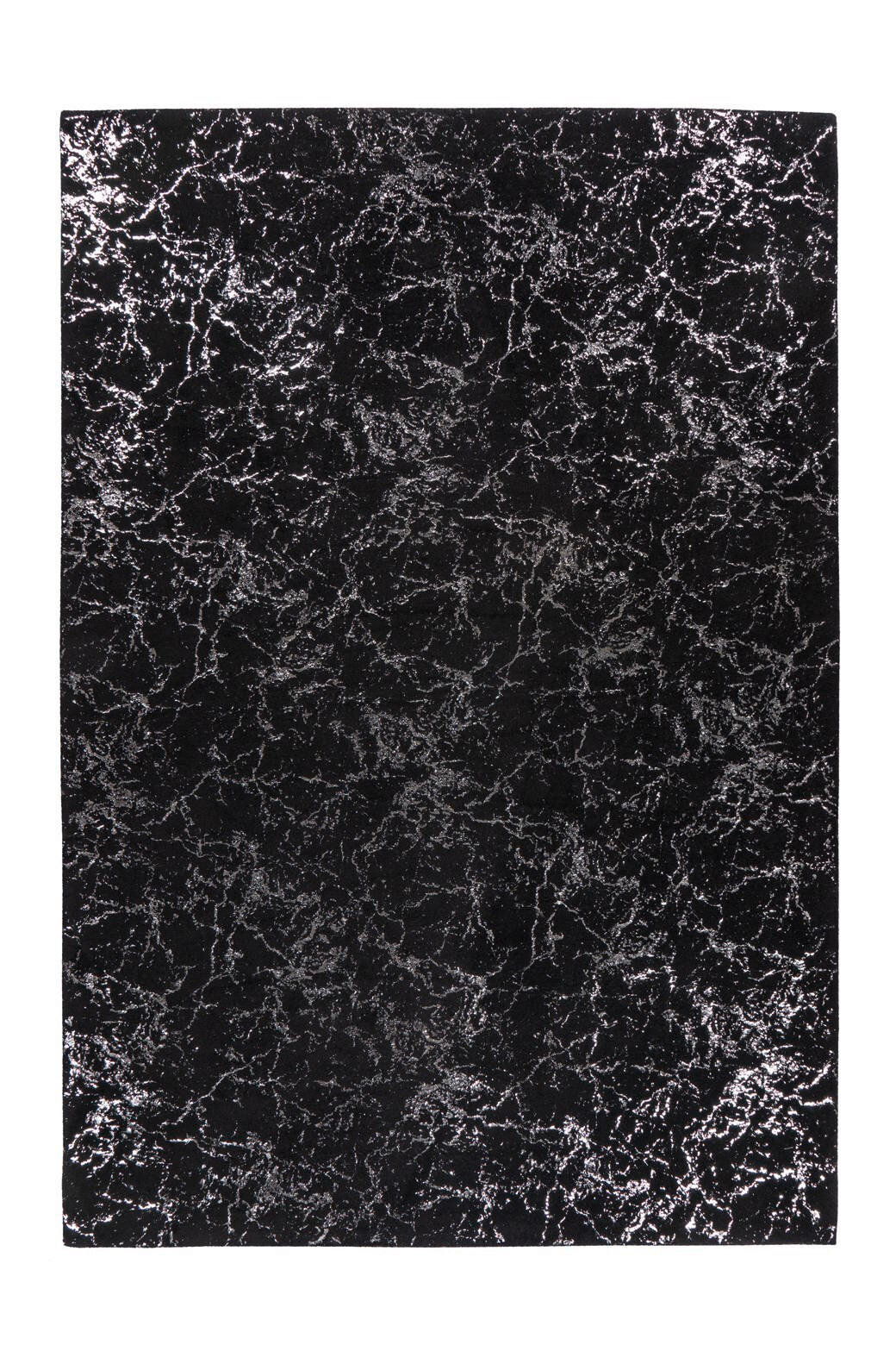 FLACHWEBETEPPICH 120/170 cm Bijou 225 Schwarz / Silber Schwarz, Silberfarben  - Silberfarben/Schwarz, KONVENTIONELL, Textil (120/170cm)