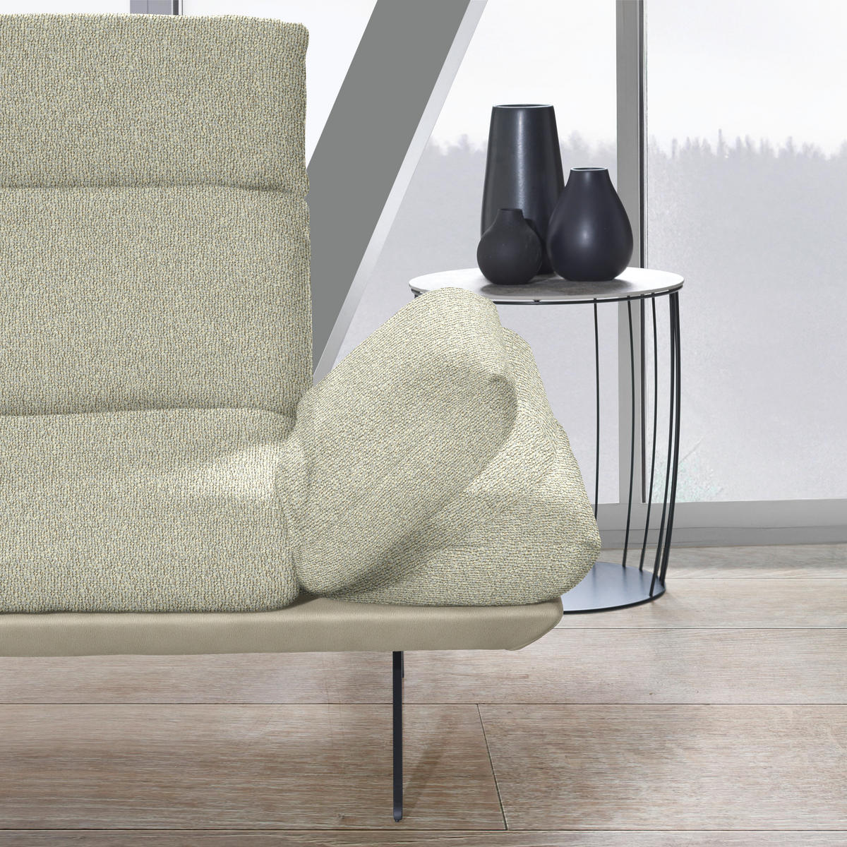 ECKSOFA in Flachgewebe Creme  270/239 cm  - Beige/Creme, Design, Textil/Metall (270/239cm) - Koinor