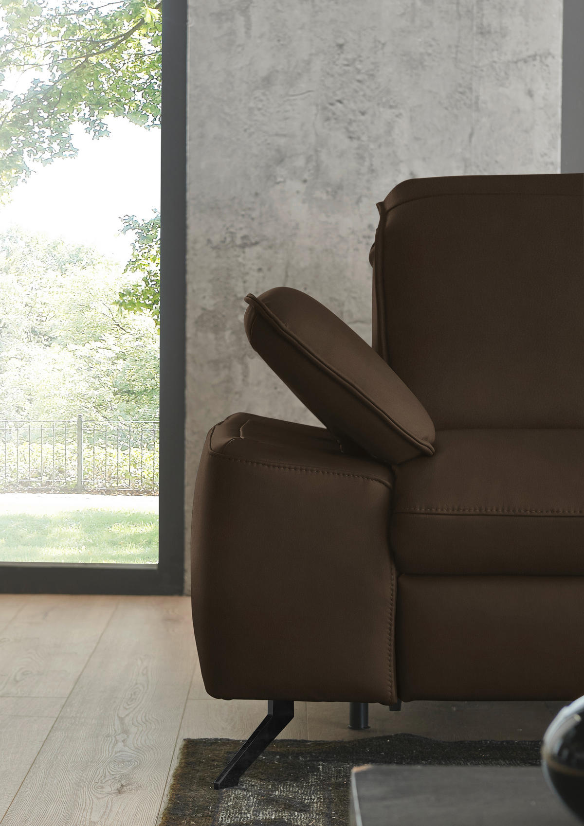 ECKSOFA  Echtleder Dunkelbraun  - Dunkelbraun/Schwarz, Design, Leder/Metall (307/169cm) - Beldomo Premium