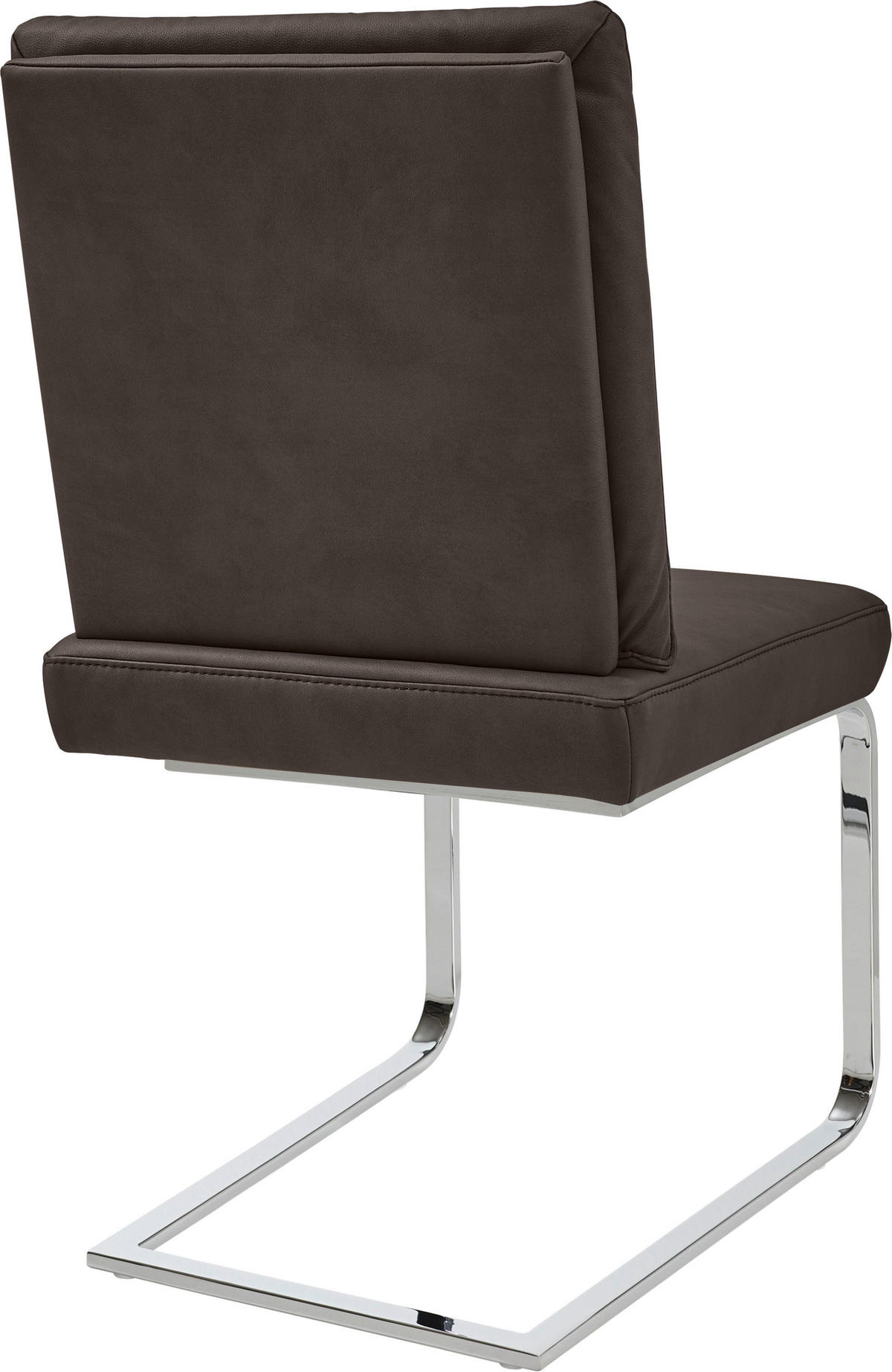 SCHWINGSTUHL  in Stahl Mikrofaser  - Chromfarben/Graubraun, Design, Textil/Metall (46/92/60cm) - Dieter Knoll