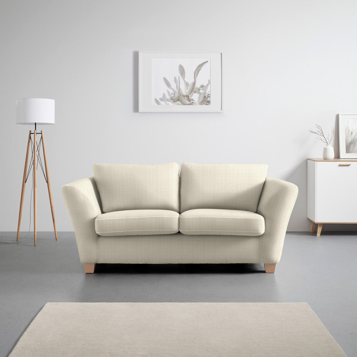 2-SITS SOFFA i textil beige  - beige/naturfärgad, trä/textil (190/70-85/95cm) - MID.YOU