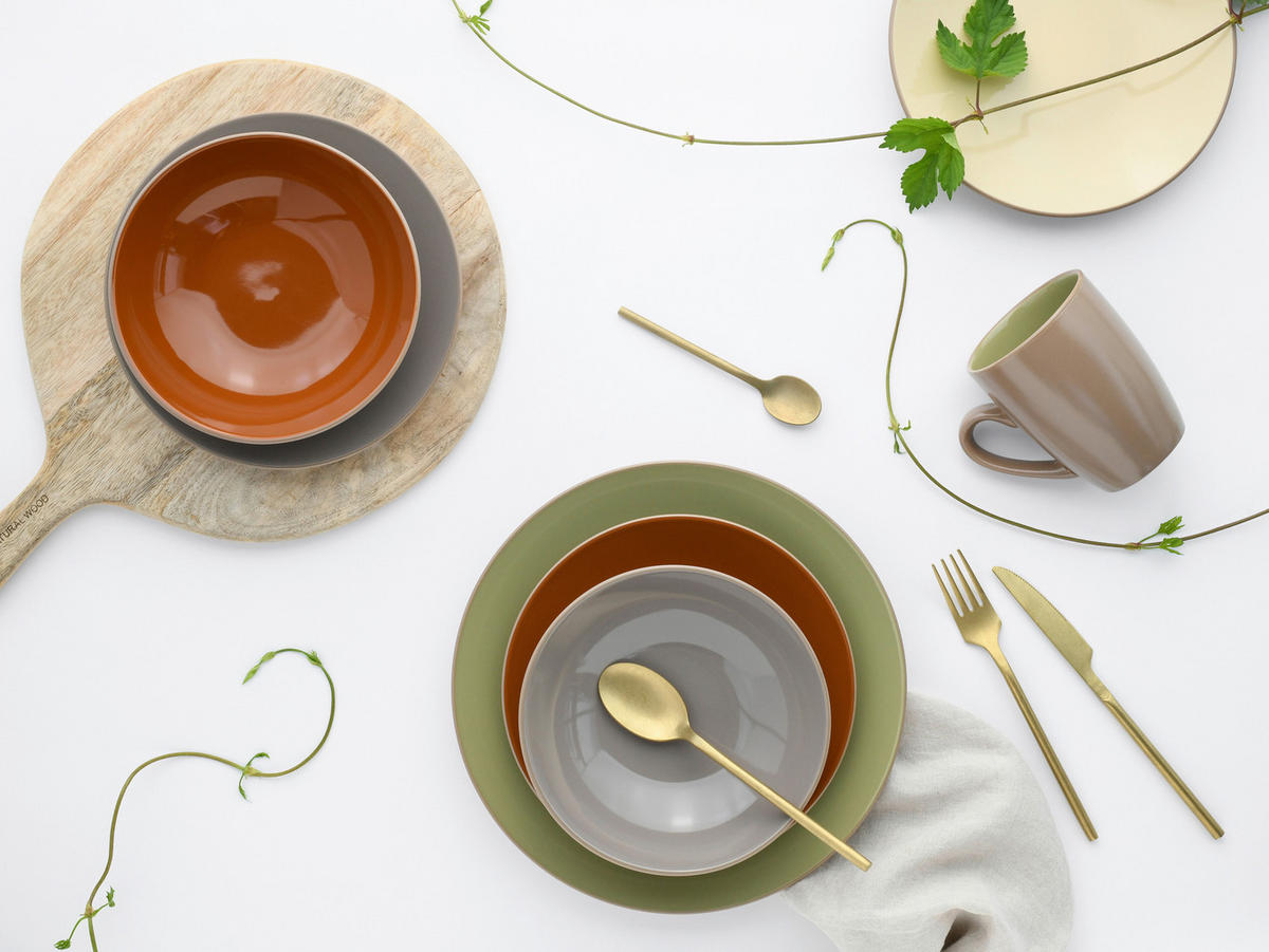 KOMBINOVANÁ SOUPRAVA, 16dílné, kamenina - vícebarevná, Basics, keramika (32,5/31/31cm) - Creatable