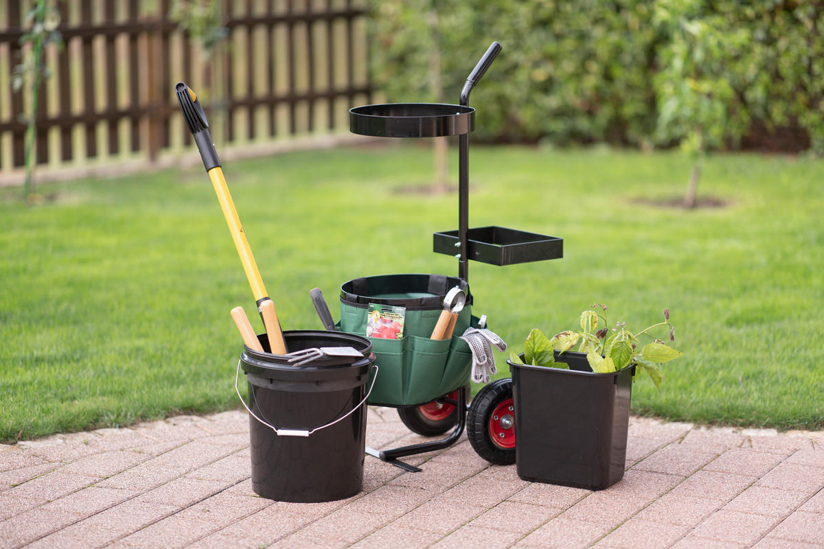 GARTENKARRE - Schwarz, KONVENTIONELL, Metall (56/104/40cm) - Ambia Garden