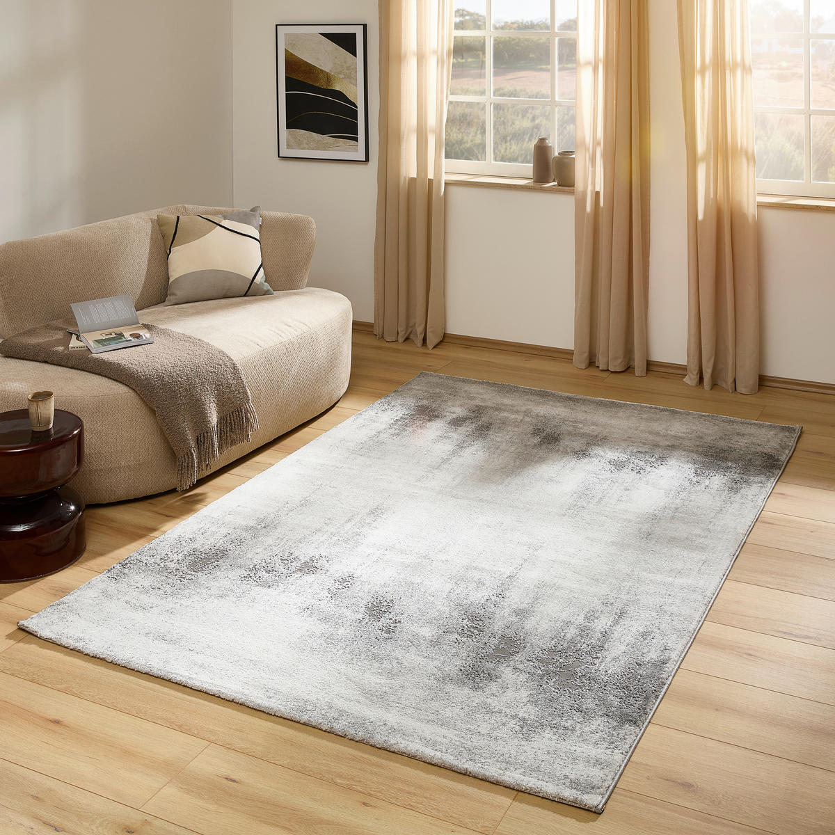 TKANÝ KOBEREC, 200/290 cm sivá - sivá, Design, textil (200/290cm) - Novel