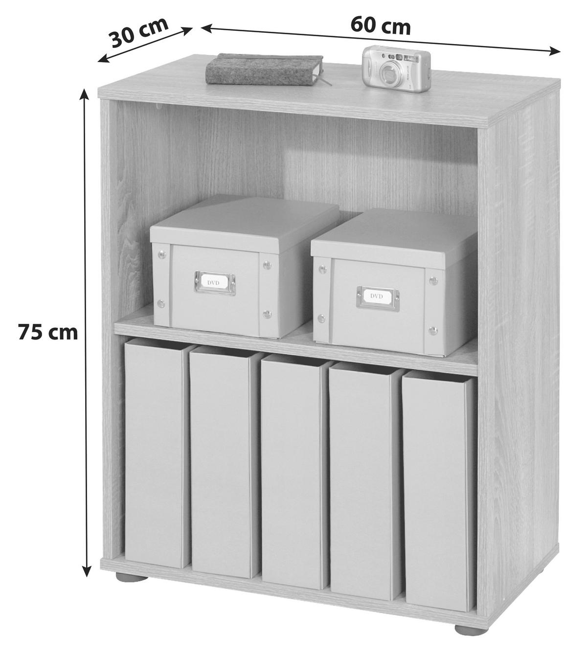 REGAL Sonoma Eiche  - Schwarz/Sonoma Eiche, Basics, Holzwerkstoff/Kunststoff (60/75/30cm) - MID.YOU