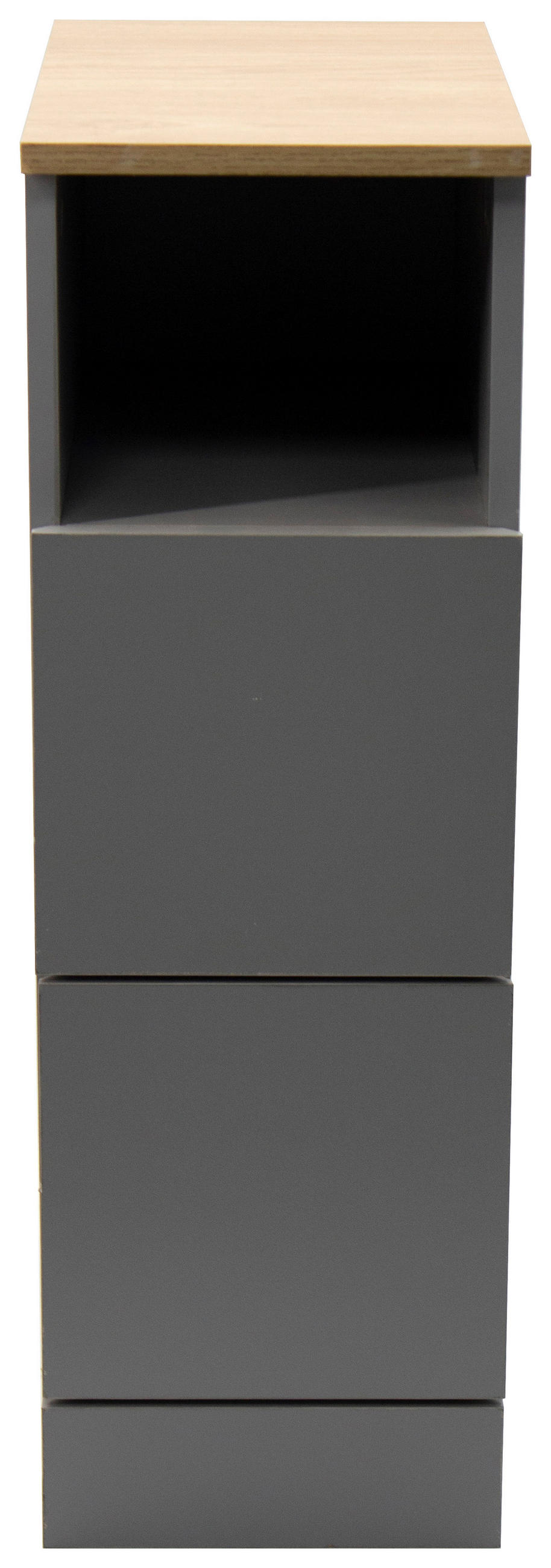 NACHTSCHRANK 19,6/60/34 cm, Grau, Eiche Artisan,  - Eiche Artisan/Grau, Basics, Holzwerkstoff (19,6/60/34cm) - Boxxx