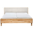 BETT 180/200 cm,  in Creme, Wildeiche,  - Wildeiche/Creme, Natur, Holz/Textil (180/200cm) - Linea Natura