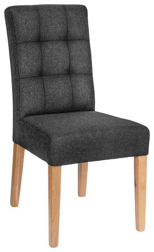 STUHL Webstoff Anthrazit  - Eichefarben/Anthrazit, KONVENTIONELL, Holz/Textil (48/95/61cm) - Carryhome