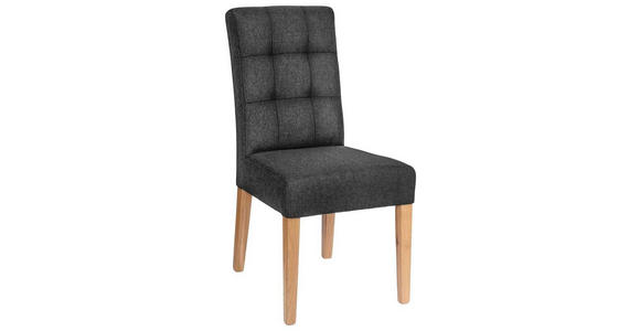 STUHL Webstoff Anthrazit - Eichefarben/Anthrazit, KONVENTIONELL, Holz/Textil (48/95/61cm) - Carryhome