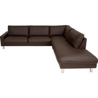 ECKSOFA CLASSICS 500 Braun Echtleder  - Chromfarben/Braun, KONVENTIONELL, Leder/Metall (275/252cm) - Erpo