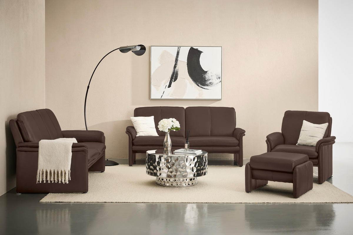 SESSEL in Echtleder Braun  - Chromfarben/Braun, KONVENTIONELL, Leder/Metall (98/90/86cm) - Celina Home