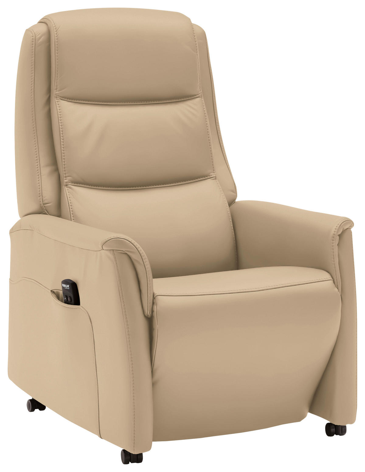 FERNSEHSESSEL  mit Relaxfunktion, Aufstehhilfe, Rücken echt Echtleder Beige  - Beige/Schwarz, KONVENTIONELL, Leder/Kunststoff (70/107/88cm) - Livetastic