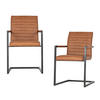 ARMLEHNSTUHL-SET 2 Stück  in Eisen Lederlook  - Cognac, MODERN, Textil/Metall (54/87/62cm) - Livetastic