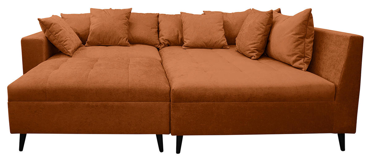 Ecksofa inkl. Hocker tekstil  boje hrđe   - boje hrđe/crna, Design, tekstil/drvo (247/174cm) - MID.YOU