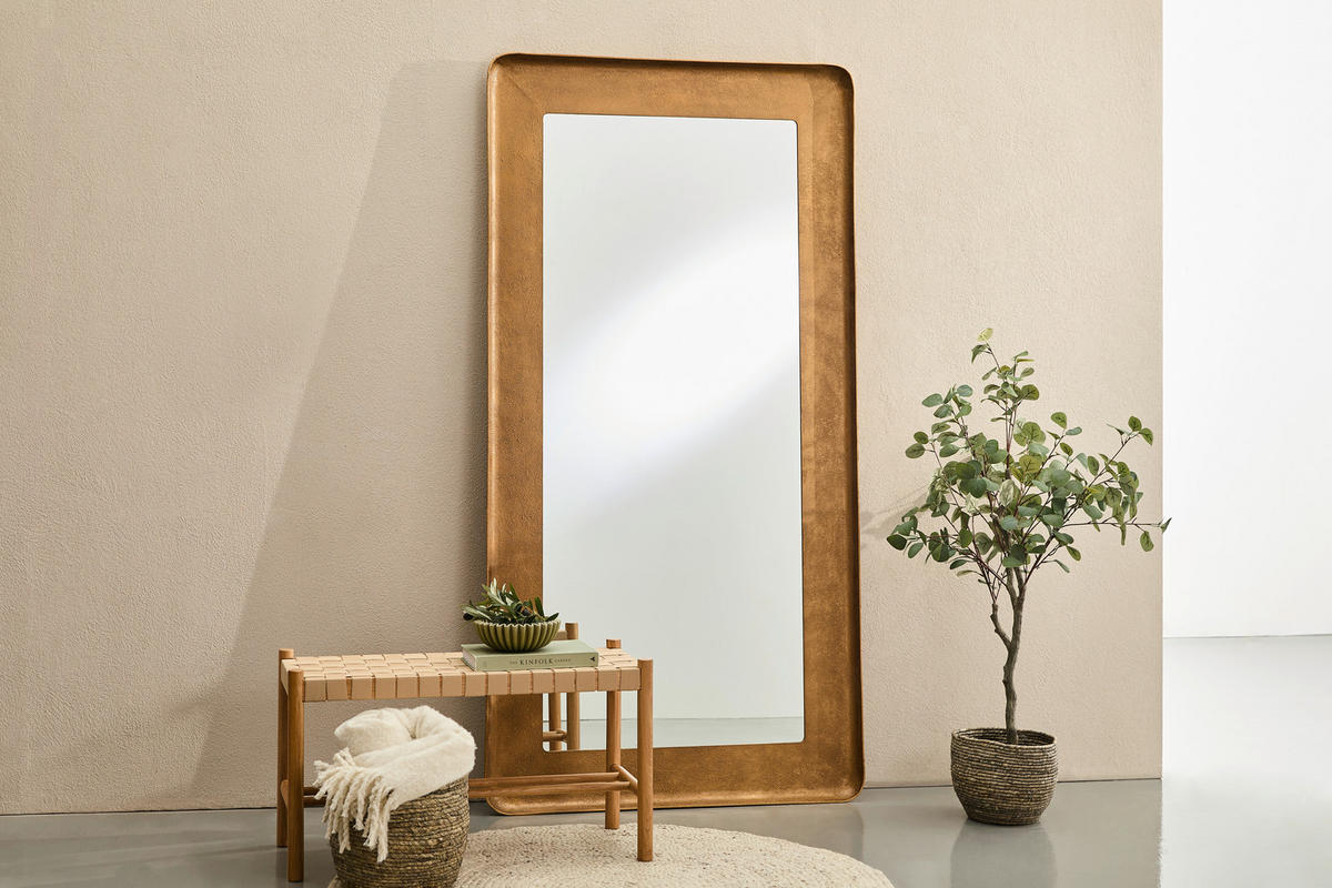 WANDSPIEGEL 99/192/5 cm    in rechteckig  - Goldfarben, Design, Glas/Holzwerkstoff (99/192/5cm) - Novel