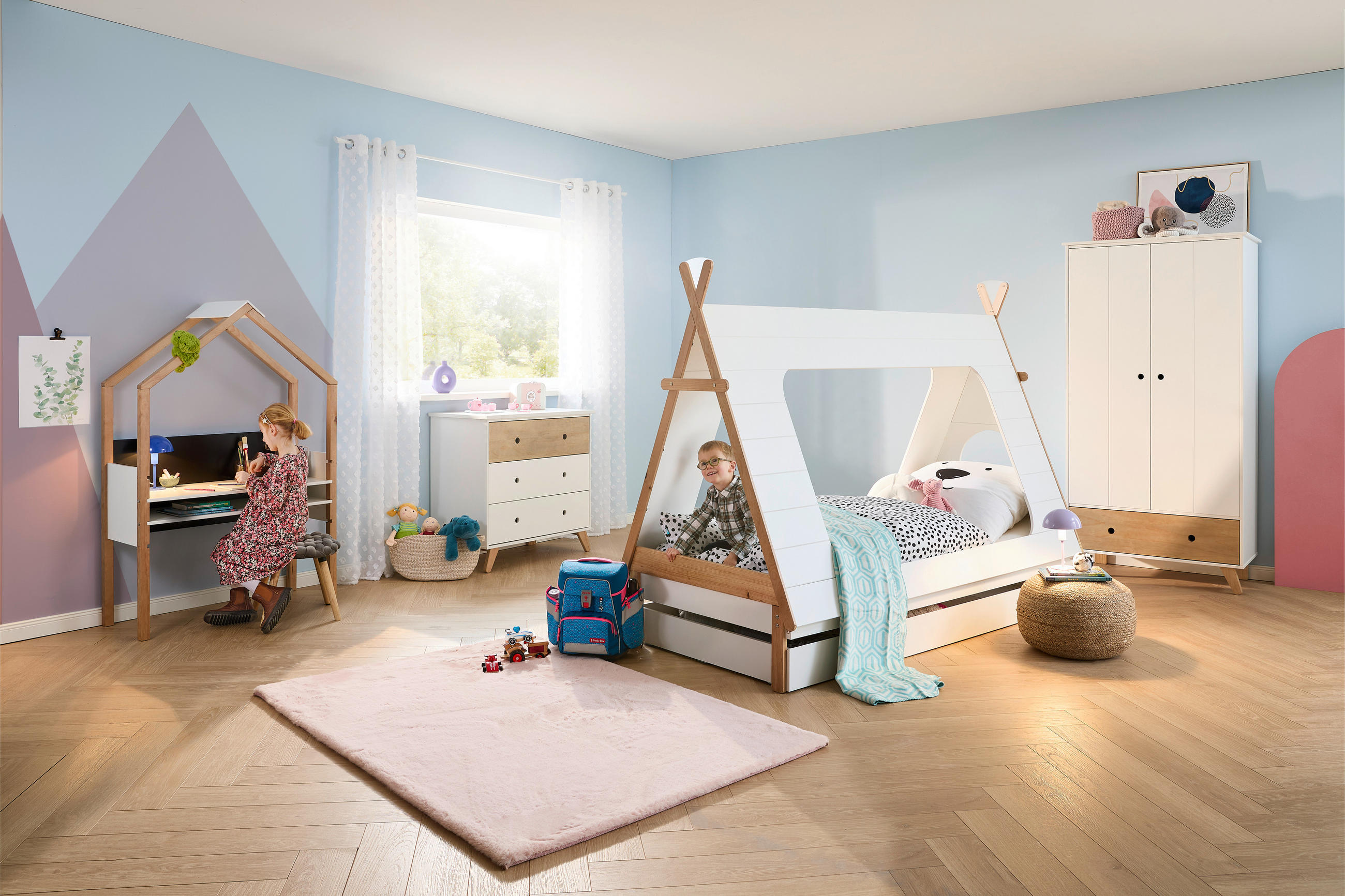 KOMMODE  in 95/90/49 cm  - Weiß/Pinienfarben, Design, Holz/Holzwerkstoff (95/90/49cm) - home24