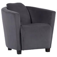 COCKTAILSESSEL Mikrofaser Dunkelgrau    - Dunkelgrau/Braun, Design, Holz/Textil (72/72/85cm)