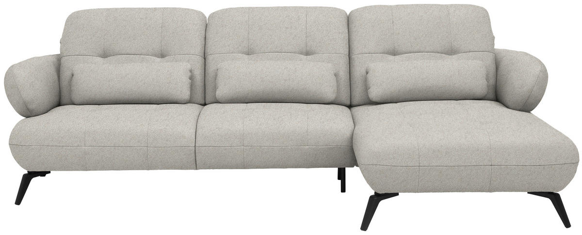 ECKSOFA Chenille Beige  - Beige/Schwarz, Design, Textil/Metall (282/189cm) - Novel