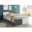 KINDER-/JUNIORBETT 120/200 cm  in Graphitfarben, Weiß  - Schwarz/Graphitfarben, MODERN, Holzwerkstoff/Kunststoff (120/200cm) - Carryhome