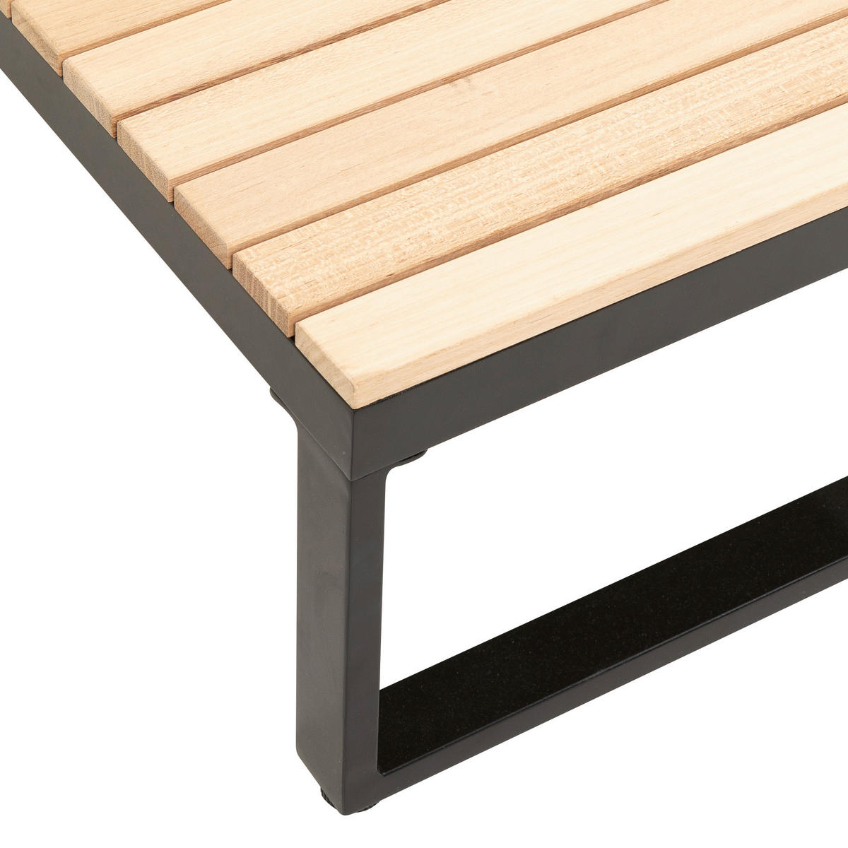 LOUNGEGARNITUR Akazie massiv, Hartholz Aluminium  - Anthrazit/Braun, MODERN, Holz/Textil (178/68/228,5cm) - Gardenson