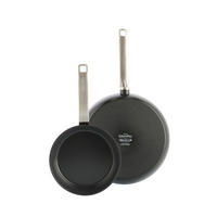 PFANNENSET Evolution Aluminium, Edelstahl 2-teilig  - Edelstahlfarben/Schwarz, Basics, Metall (20 + 28cm) - GreenPan