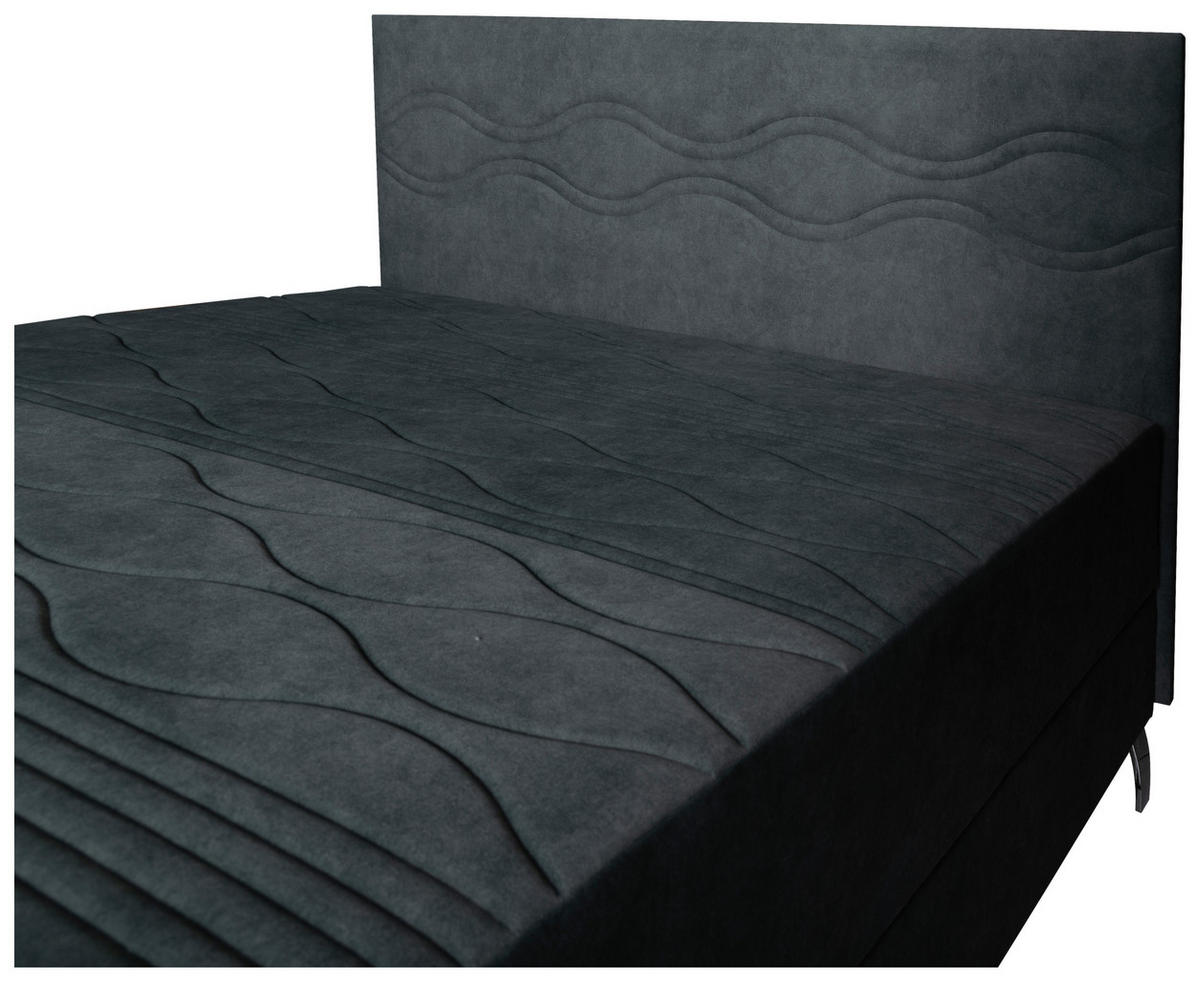 KÁRPITOZOTT ÁGY 160/200 cm  zöld  - ezüstszínű/zöld, Basics, textil/fém (160/200cm) - Cardo