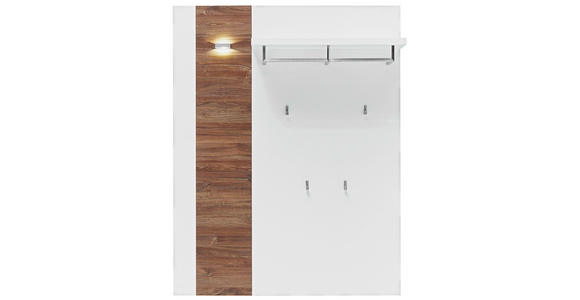 GARDEROBENPANEEL 100/128/25 cm - Weiß/Akaziefarben, Design, Holzwerkstoff (100/128/25cm) - Voleo